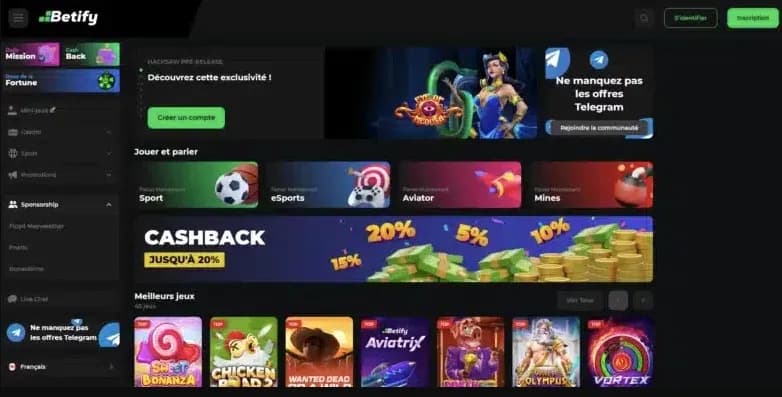 betify site home page